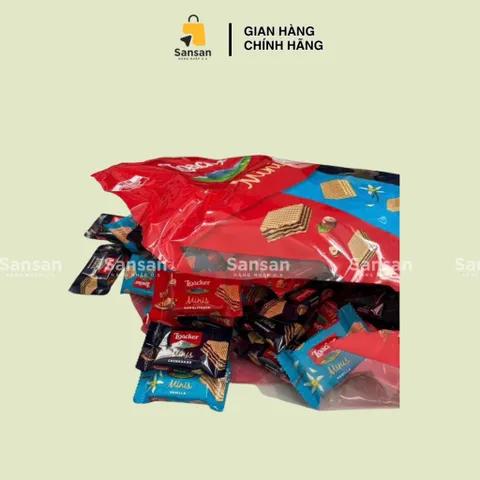 Bánh xốp Loacker Minis Mix 800g - Hạt phỉ, Vanilla Madagascara, Socola Đậm Đà - Snack Thơm Ngon, Tiện Dụng Chia Sẻ