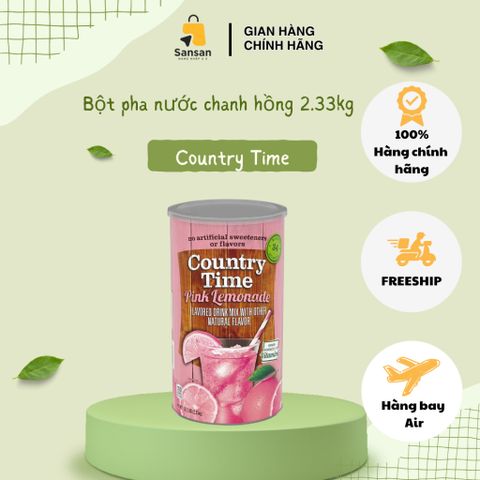 Bột Pha Nước Chanh Hồng Country Time Pink Lemonade 2.33kg - Hương Vị Tươi Mát, Không Chất Bảo Quản, Lý Tưởng Cho Gia Đình, Ngày Hè