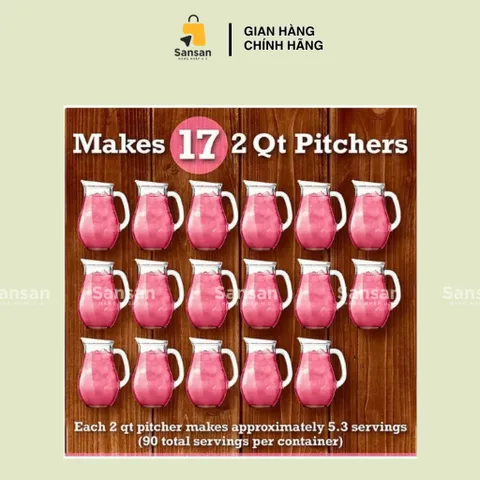 Bột Pha Nước Chanh Hồng Country Time Pink Lemonade 2.33kg - Hương Vị Tươi Mát, Không Chất Bảo Quản, Lý Tưởng Cho Gia Đình, Ngày Hè