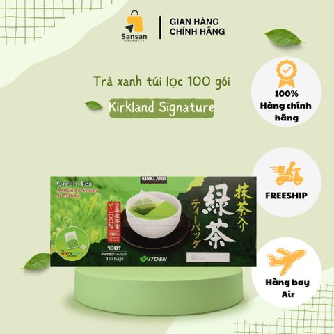 Trà xanh túi lọc Kirkland Signature Sencha & Matcha 100 gói - Trà xanh Nhật Bản, hỗ trợ giảm cân, thanh lọc cơ thể, nhập khẩu Mỹ.