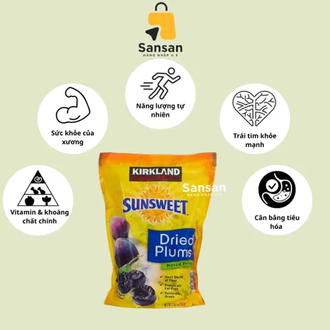 Mận Sấy Dẻo Nguyên Quả Kirkland Sunsweet 1.59kg - Snack Thơm Ngon, Nguồn Dinh Dưỡng Từ California, Không Chất Bảo Quản