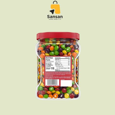 Kẹo Trái Cây Skittles Original 1.53kg Mỹ - Món Ăn Vặt Ngọt Ngào, Màu Sắc Cầu Vồng, Thích Hợp Tiệc Sinh Nhật và Gặp Mặt