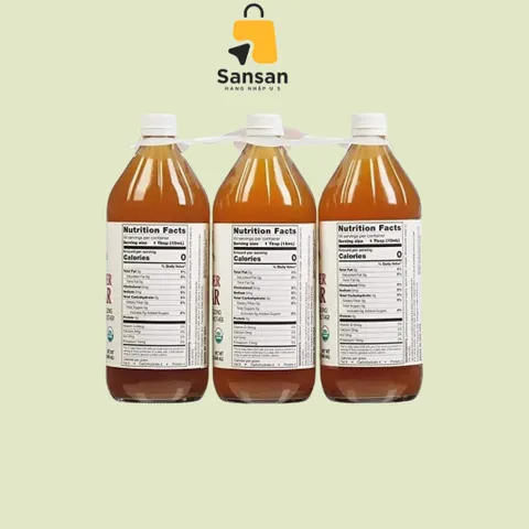 Giấm táo hữu cơ Kirkland Signature 946ml - Tăng cường sức khỏe, hỗ trợ tiêu hóa và làm đẹp da, tóc - Gia vị nấu ăn tự nhiên