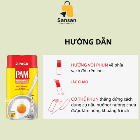 Dầu xịt ăn kiêng PAM Canola 340g - Không Calo, Không Cholesterol, Thay Thế Dầu Thực Phẩm, Tiện Lợi Cho Món Xào Chiên Nướng