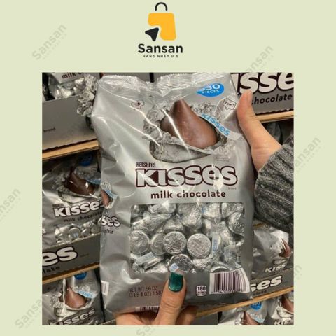 Kẹo socola sữa Kisses Hershey's 1,58kg - Hương vị ngọt ngào từ Mỹ - Món quà tuyệt vời cho các dịp lễ và tiệc tùng
