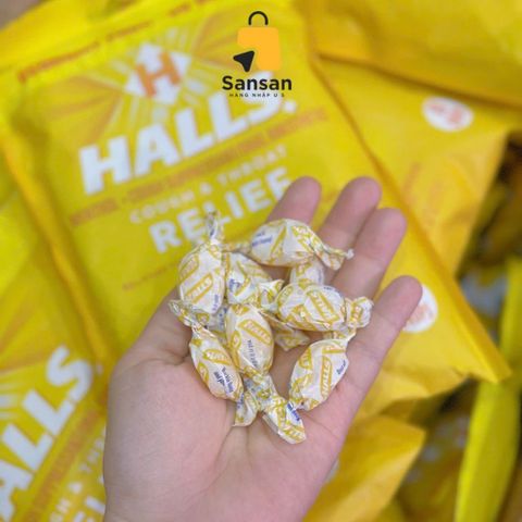Kẹo ngậm HALLS Mỹ hương chanh mật ong và bạc hà - Không đường & có đường, gói 80 viên, bảo quản tiện lợi