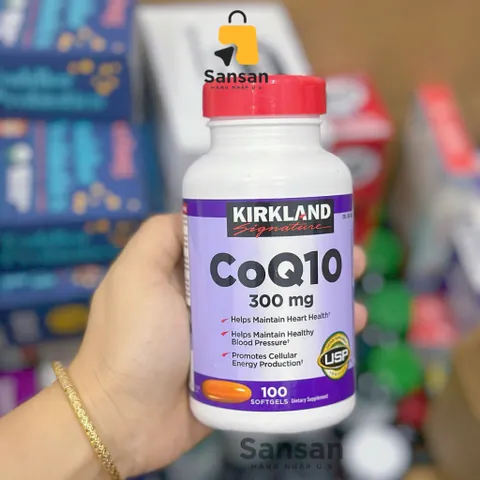 Viên uống hỗ trợ tim mạch CoQ10 Kirkland 300mg - Giảm đau thắt, ổn định huyết áp, 100 viên - Chất lượng Mỹ