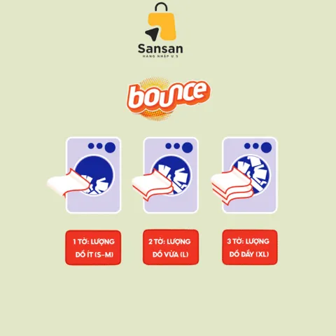 Giấy Thơm Quần Áo Bounce Sheets Outdoor Fresh 240 Tờ - Khử Mùi, Chống Nhăn, Làm Mềm Vải Mỹ Tươi Mát, Dễ Sử Dụng
