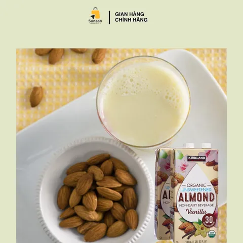 Sữa Hạnh Nhân Không Đường Kirkland Signature Organic 946ml - Thức Uống Hữu Cơ Thơm Ngon Từ Mỹ, Không Chứa Lactose Và Đậu Nành