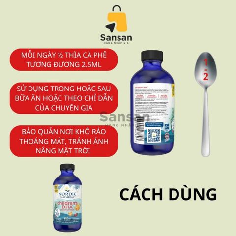 Siro Dầu Cá Omega 3 Nordic Naturals DHA 237ML - Bổ Sung Phát Triển Trí Não và Thị Giác Cho Trẻ Từ 1 Tuổi