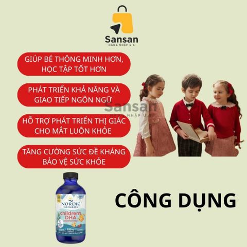 Siro Dầu Cá Omega 3 Nordic Naturals DHA 237ML - Bổ Sung Phát Triển Trí Não và Thị Giác Cho Trẻ Từ 1 Tuổi