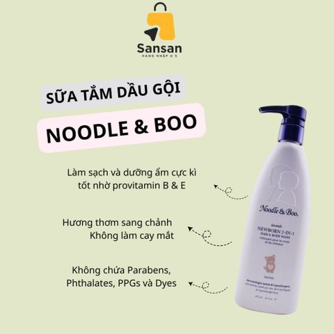 Sữa Tắm Gội 2-in-1 Noodle and Boo 473ml - Dưỡng ẩm và Xịt Thơm Vải An Toàn cho Bé Từ 0m+ - Hàng Mỹ Cao Cấp