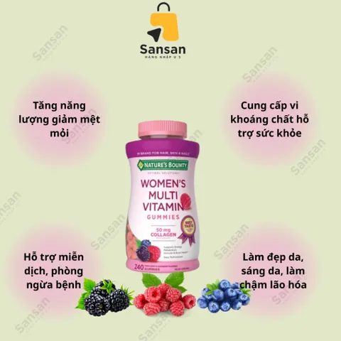 Kẹo dẻo tổng hợp cho Nữ Nature's Bounty 240 viên của Mỹ