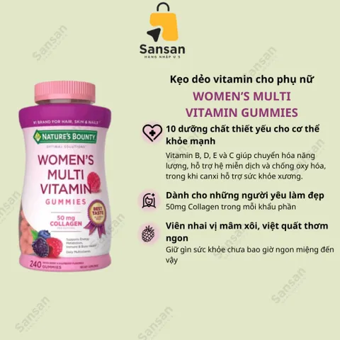 Kẹo dẻo tổng hợp cho Nữ Nature's Bounty 240 viên của Mỹ
