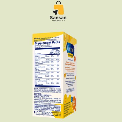 Vitamin tổng hợp Enfamil Brain & Body cho bé từ 6-24 tháng - Dạng lỏng, hỗ trợ phát triển trí não và sức khỏe 50ml