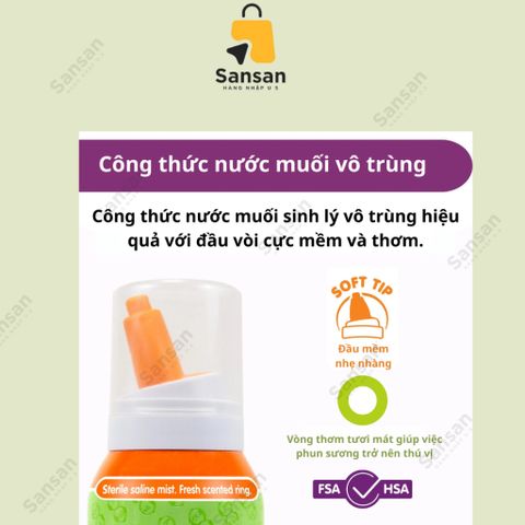 Nước Muối Sinh Lý Zarbee's Boogie Nasal Saline Mist 88ml - Dịu Nhẹ Cho Trẻ Sơ Sinh và Người Lớn, Làm Sạch và Giảm Nghẹt Mũi