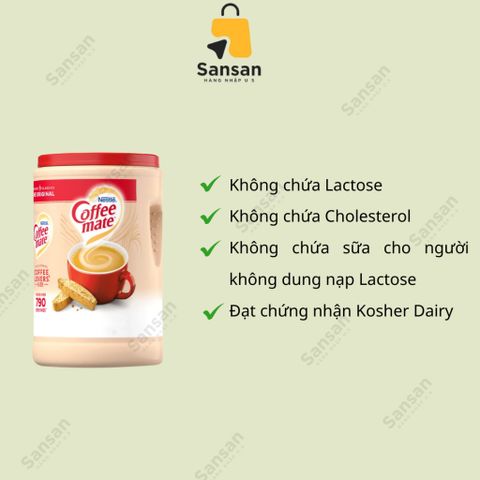 Bột pha cafe Nestle coffee mate 1.5kg của Mỹ