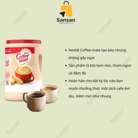 Bột pha cafe Nestle coffee mate 1.5kg của Mỹ
