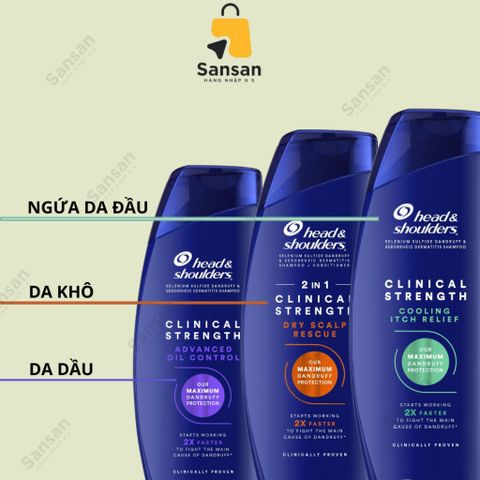 Dầu Gội Head & Shoulders Clinical Strength 400ml Ngăn Ngừa Gàu - Sản Phẩm Chăm Sóc Tóc Nguyên Chất Từ Mỹ