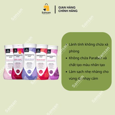 Dung dịch vệ sinh phụ nữ Summer’s Eve Cleansing Wash 5 in 1 444ml của Mỹ