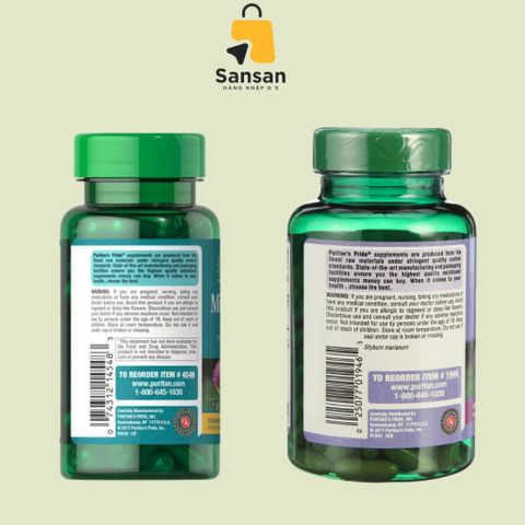 Viên Uống Thải Độc Gan Milk Thistle Extract Puritan's Pride 250mg - Bổ Gan, Chống Oxy Hóa, 100 Viên