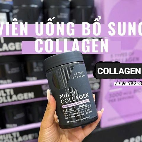 Viên Uống Bổ Sung Collagen Sports Research Multi Collagen 180 Viên - Tăng Cường Da, Tóc, Móng Khỏe Mạnh Từ Trong Ra Ngoài