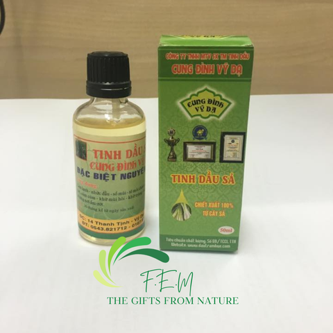 Tinh Dầu Sả Nguyên Chất Cung Đình Vỹ Dạ - Chống Muỗi, Khử Mùi, Xông Hương, Tăng Cường Sức Đề Kháng, Thiên Nhiên Tươi Mát