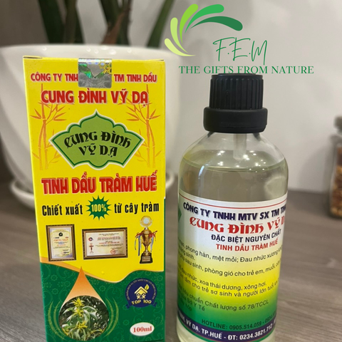 Dầu Tràm Nguyên Chất Cung Đình Vỹ Dạ 100ml - Hỗ Trợ Mẹ & Bé, Đuổi Muỗi, Giữ Ấm, An Toàn cho Trẻ Sơ Sinh