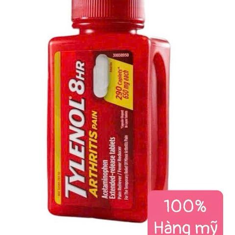 100% hàng mỹ- Date 2028 Tylenol 8HR Arthritis Pain 650mg (225 viên) – Hỗ trợ giảm đau nhức xương khớp kéo dài