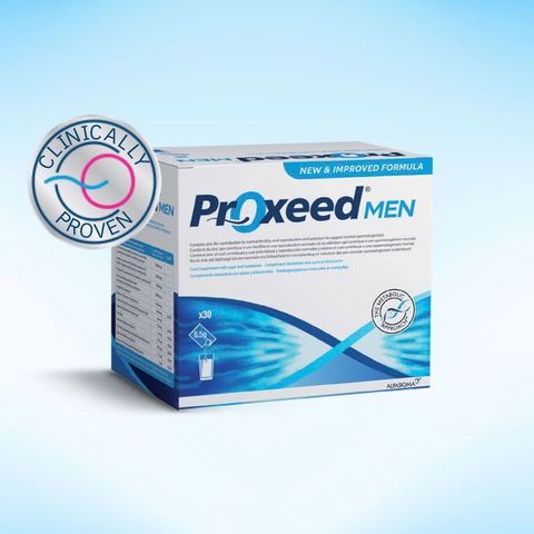 Proxeed Men - Viên uống tăng cường sinh lực và sức khỏe sinh sản nam giới, hỗ trợ thụ thai tự nhiên, hộp 30 gói bột hòa tan.