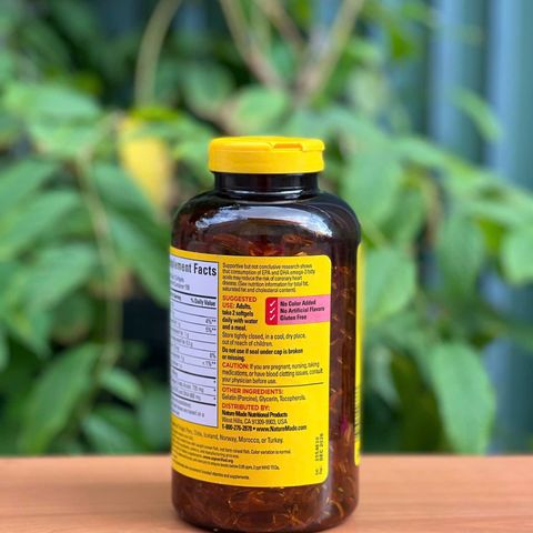 Viên uống dầu cá Nature Made Fish Oil 1200mg Omega 3, 300 viên, hỗ trợ sức khỏe tim mạch và não bộ, sản phẩm tinh khiết từ Mỹ