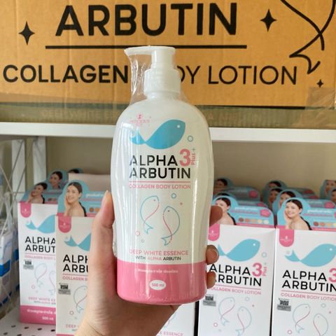 Sữa Dưỡng Thể Trắng Da Alpha Arbutin Collagen Lotion 3+ 750ml - Dưỡng ẩm và Làm sáng da từ Thái Lan, Bảo vệ da hiệu quả