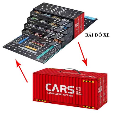 Hộp Mô Hình 48 Xe Thể Thao Hợp Kim Chạy Trớn - Đồ Chơi Container Giúp Trẻ Phát Triển Kỹ Năng Vận Động và Sáng Tạo