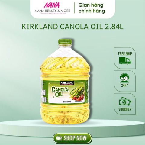 Dầu Hạt Cải Kirkland Signature Canola Oil 2.84L - Nguyên Liệu Nấu Ăn Chất Lượng, Tốt Cho Sức Khỏe, Nhập Khẩu Mỹ