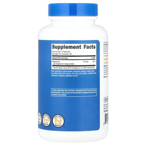 MAGNESIUM GLYCINATE-NUTRICOST 210MG-180V-HỔ TRỢ XƯƠNG,CƠ BẮP,THẦN KINH