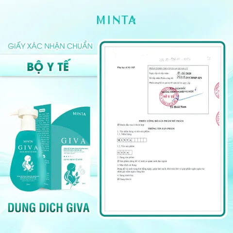 Dung Dịch Vệ Sinh Minta Giva 150ml Tặng Nước Giặt Đồ Lót - Làm Sạch Dịu Nhẹ, Giảm Ngứa, Khử Mùi, An Toàn Cho Da Nhạy Cảm