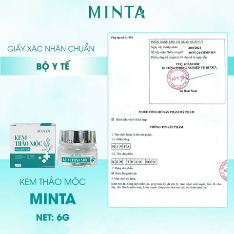 Kem Bôi Da Thảo Mộc Minta Eco 6g - Giảm Viêm, Dị Ứng, Ngăn Ngừa Rôm Sảy, Phục Hồi Và Cung Cấp Độ Ẩm Cho Da Nhạy Cảm