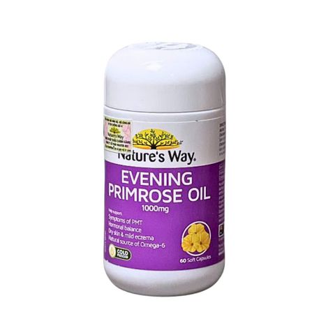 Viên Uống Hỗ Trợ Da Và Nội Tiết Nature’s Way Evening Primrose Oil 1000mg - Giúp Cân Bằng Nội Tiết Tố Nữ, 60 Viên Hỗ Trợ Sức Khỏe Tổng Quát
