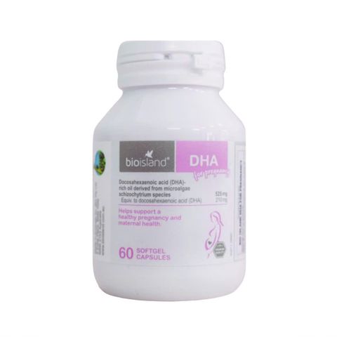 Bio Island DHA cho Phụ Nữ Mang Thai 60 Viên - Hỗ Trợ Phát Triển Trí Não & Thị Giác Thai Nhi, Từ Vi Tảo Tự Nhiên, Dễ Uống