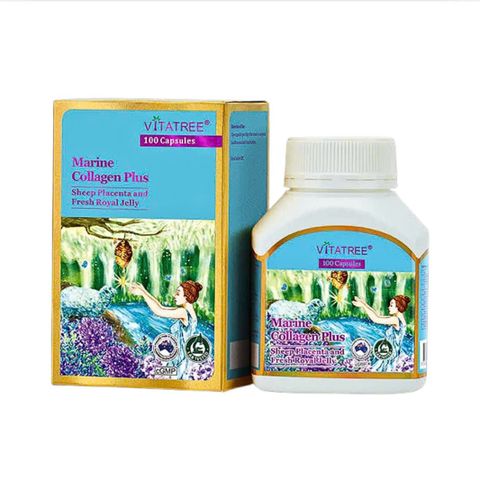 Viên Uống Đẹp Da Vitatree Marine Collagen Plus 100 Viên - Chống Lão Hóa, Làm Sáng Da, Tóc & Móng Khỏe, Hỗ Trợ Sức Khỏe Xương Khớp
