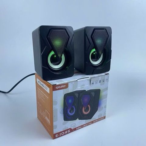 Loa Mini Máy Tính Laptop LED RGB 2.0 BAK E-1046 - Âm Thanh Chất Lượng Cao, Giá Tốt cho Thiết Bị USB và 3.5mm
