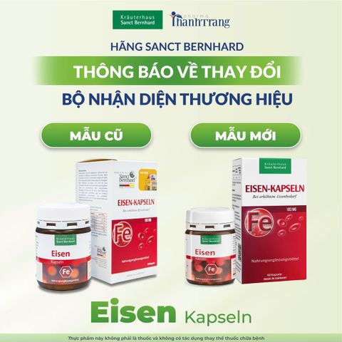 Viên Uống Bổ Sung Sắt Eisen Kapseln 60 Viên - Hỗ Trợ Thiếu Máu, Chính Hãng Sanct Bernhard Đức