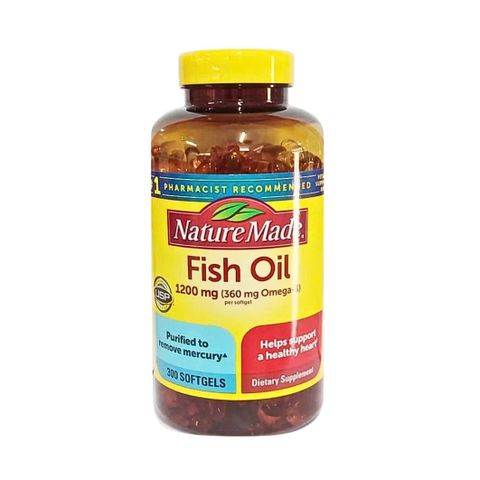 Viên uống Nature Made Fish Oil Omega-3 1200mg - Bổ sung sức khỏe tim mạch và não bộ, hỗ trợ giảm mỡ máu (300 viên)