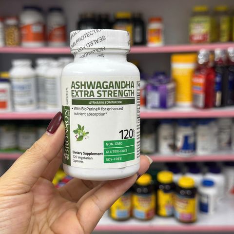 Viên uống Bronson Ashwagandha Extra Strength 120 viên - Giảm căng thẳng, hỗ trợ ngủ ngon và tăng cường năng lượng tinh thần