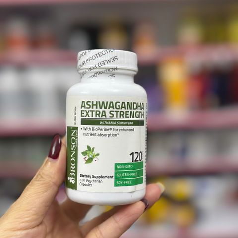 Viên uống Bronson Ashwagandha Extra Strength 120 viên - Giảm căng thẳng, hỗ trợ ngủ ngon và tăng cường năng lượng tinh thần