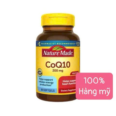 Viên uống Nature Made CoQ10 200mg - Hỗ trợ tim mạch, tăng cường năng lượng tế bào, bảo vệ sức khỏe tim mạch, 80 viên