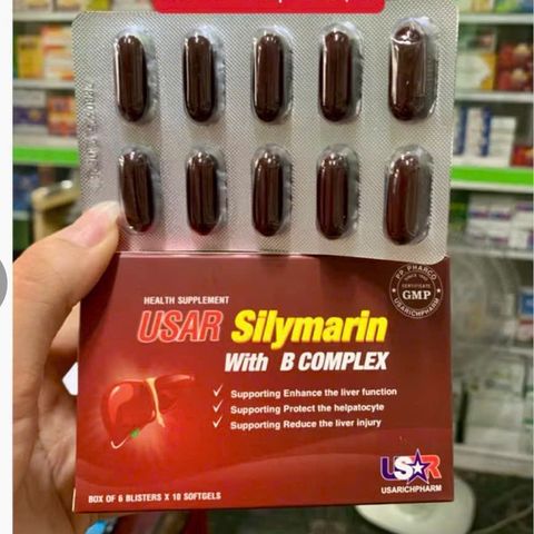 Viên uống hỗ trợ gan Silymarin PPPP - Bổ gan, Giải độc, Tái tạo tế bào gan, Giảm men gan, Hộp 60 viên