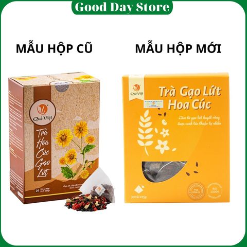 Trà Gạo Lứt Hoa Cúc Quê Việt - Thải Độc, Ngủ Ngon, Hỗ Trợ Điều Hòa Huyết Áp, Thanh Nhiệt Từ Thiên Nhiên