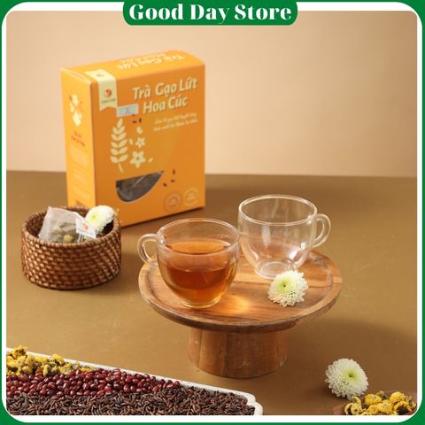 Trà Gạo Lứt Hoa Cúc Quê Việt - Thải Độc, Ngủ Ngon, Hỗ Trợ Điều Hòa Huyết Áp, Thanh Nhiệt Từ Thiên Nhiên