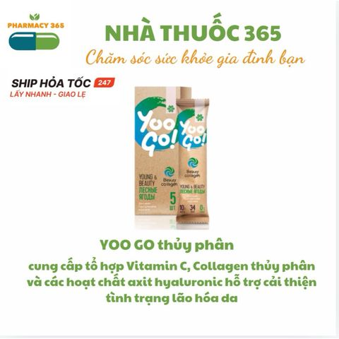 Thực phẩm bảo vệ sức khỏe Yoo Go Young & Beauty Drink Mix 5 gói - Collagen, Vitamin C, Axit Hyaluronic hỗ trợ làm đẹp da, tăng tính đàn hồi